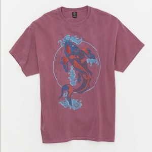 Urban Outfitters Purple/Pink Koi Fish Graphic T-Shirt